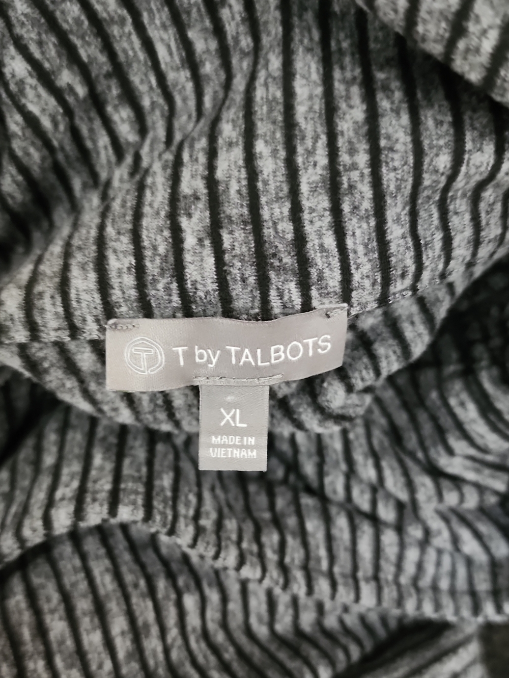 T By Talbots Long Sleeve Striped Cowlneck Sweatshirt Top - Picture 6 of 7